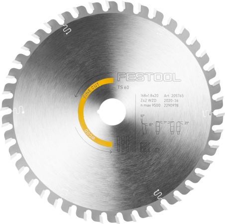 Фото Festool Пильный диск HW 168x1,8x20 WD42 FST-205765 